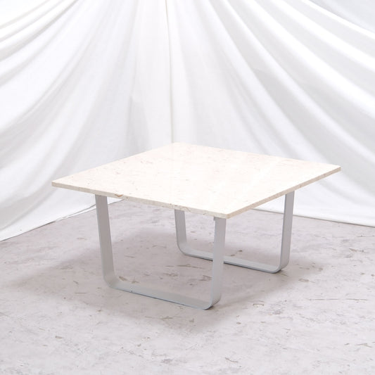 Rare Ilmari Lappalainen Pulkka coffee table prototype with marble top 80x80 cm by Asko Export. Extremely uncommon version. Worldwide shipping available.