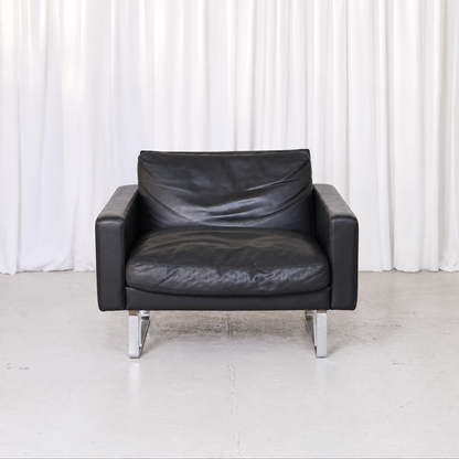 Jussi Peippo Hidalgo Armchair for Asko in Black Leather
