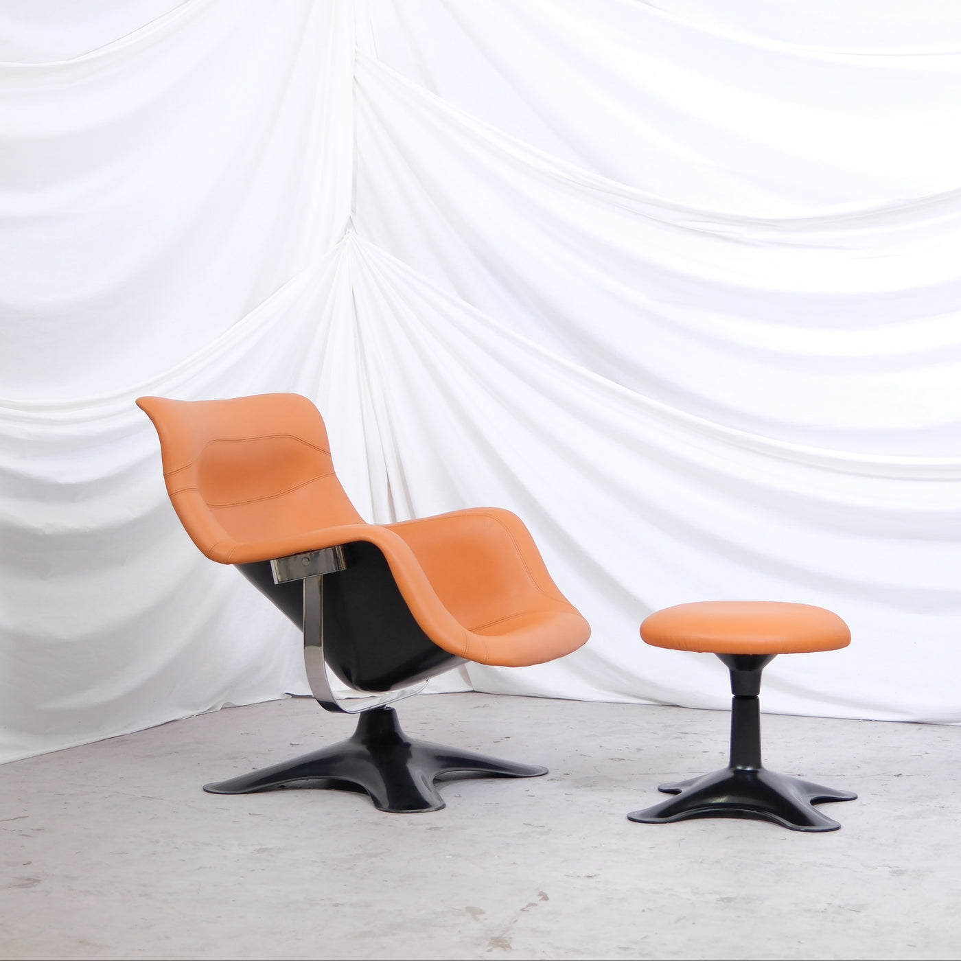 Yrjo Kukkapuro Karuselli Chair and Ottoman Helsinki