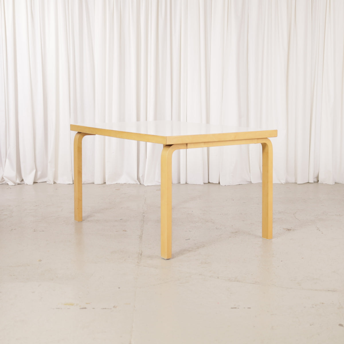 Alvar Aalto Table 82B in Birch and White Laminate for Artek, artek Table 82B, opposite angled view