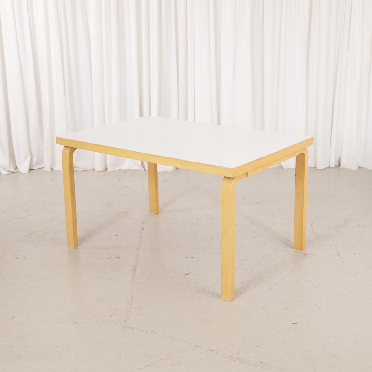 Alvar Aalto Table 82B in Birch and White Laminate for Artek, artek Table 82B, white laminate top and birch legs