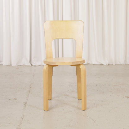 Alvar Aalto Chair 66 for Artek in birch, chair view