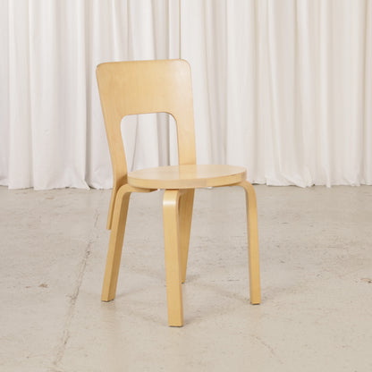 Alvar Aalto Chair 66 for Artek in birch, chair view