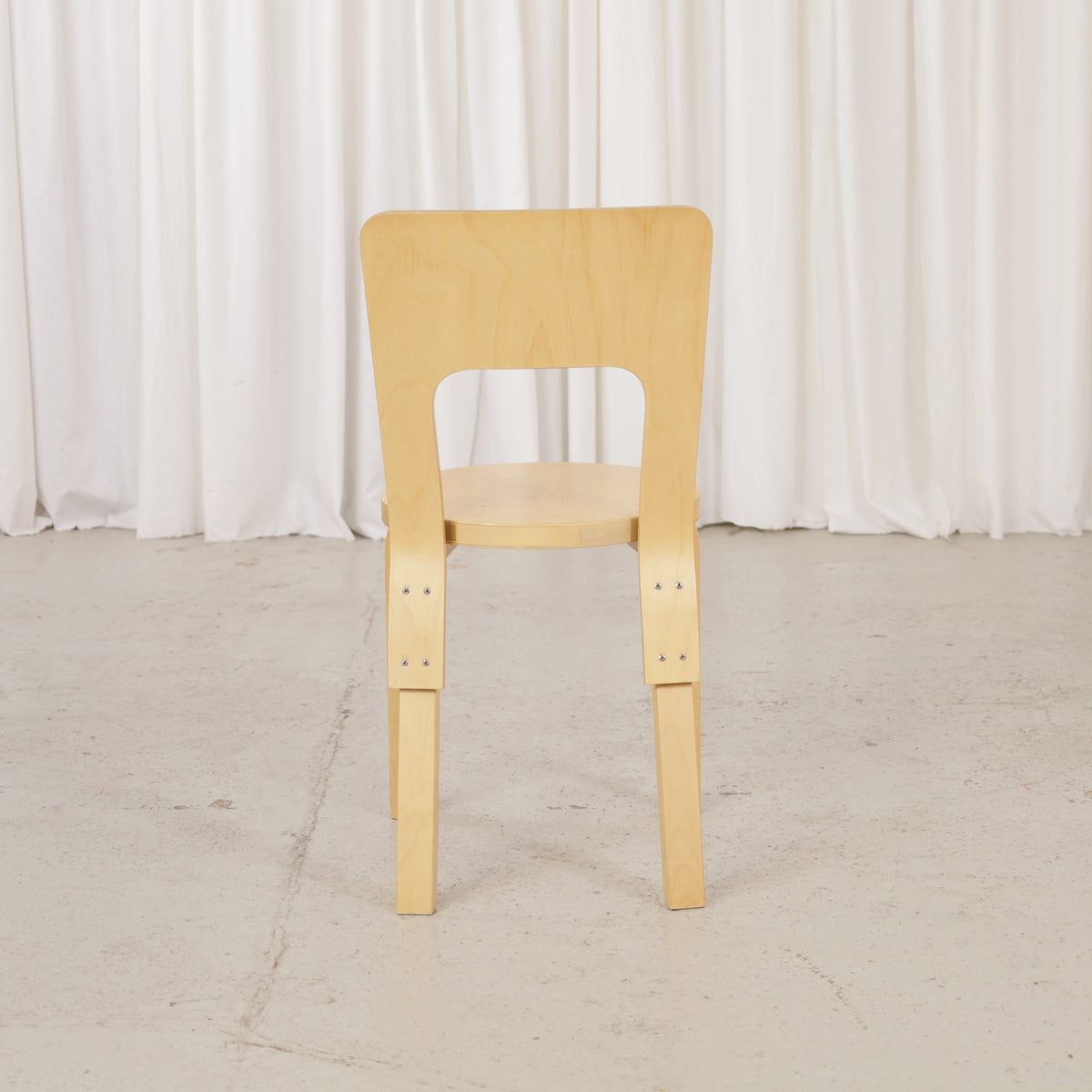 Alvar Aalto Chair 66 for Artek in patinated birch, chair view