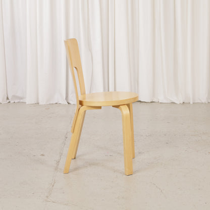 Alvar Aalto Chair 66 for Artek in patinated birch, chair view