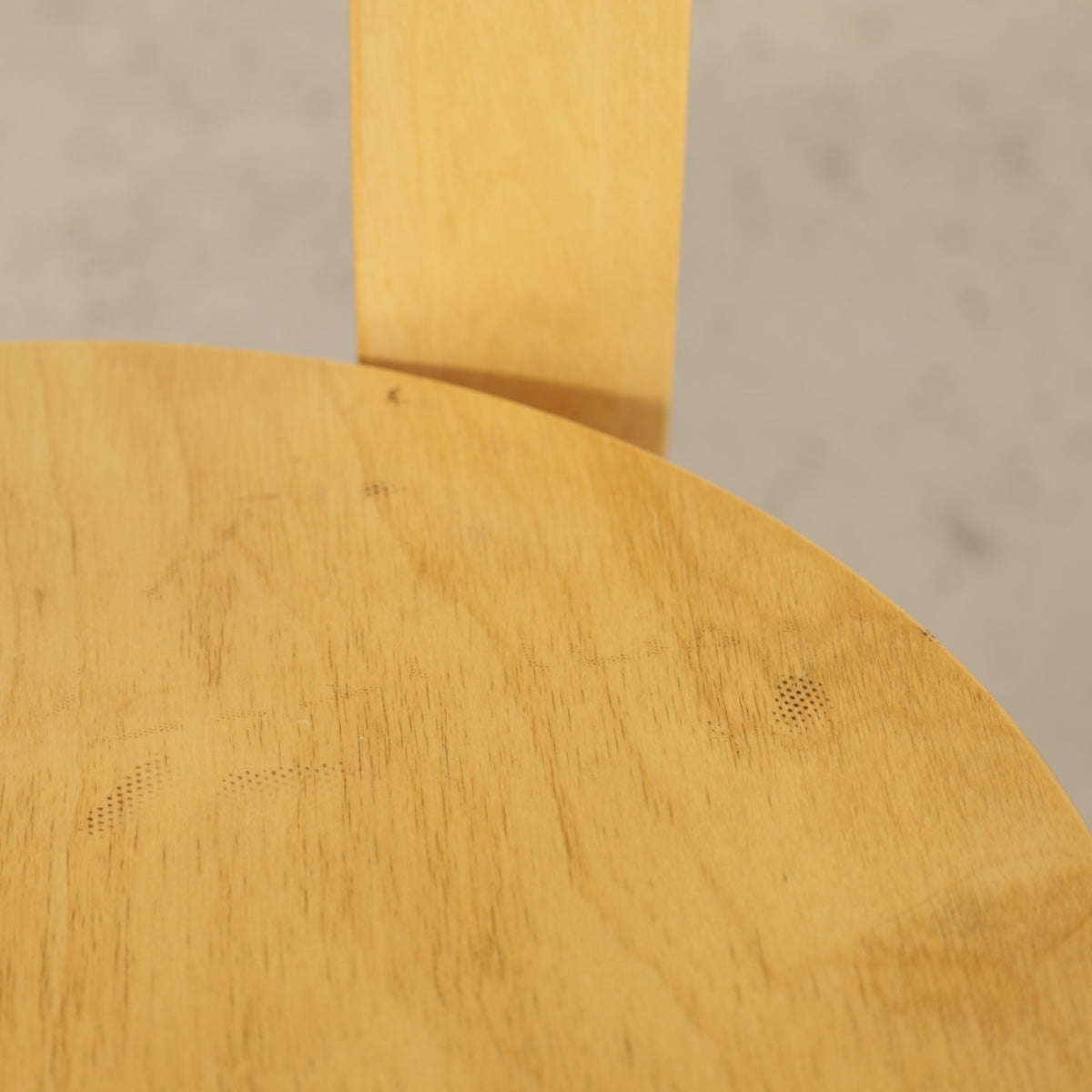 Alvar Aalto Chair 66 for Artek in patinated birch, seat scratches and dark surface marks