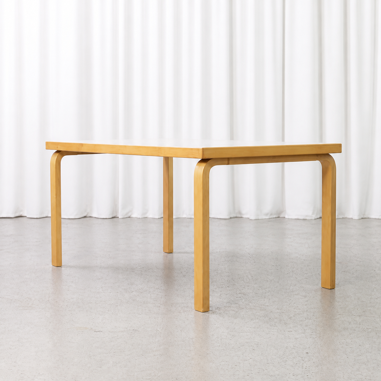 Artek 82A rectangular dining table in birch and white laminate