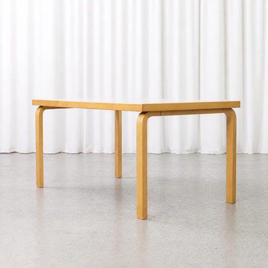 Artek 82A rectangular dining table in birch and white laminate
