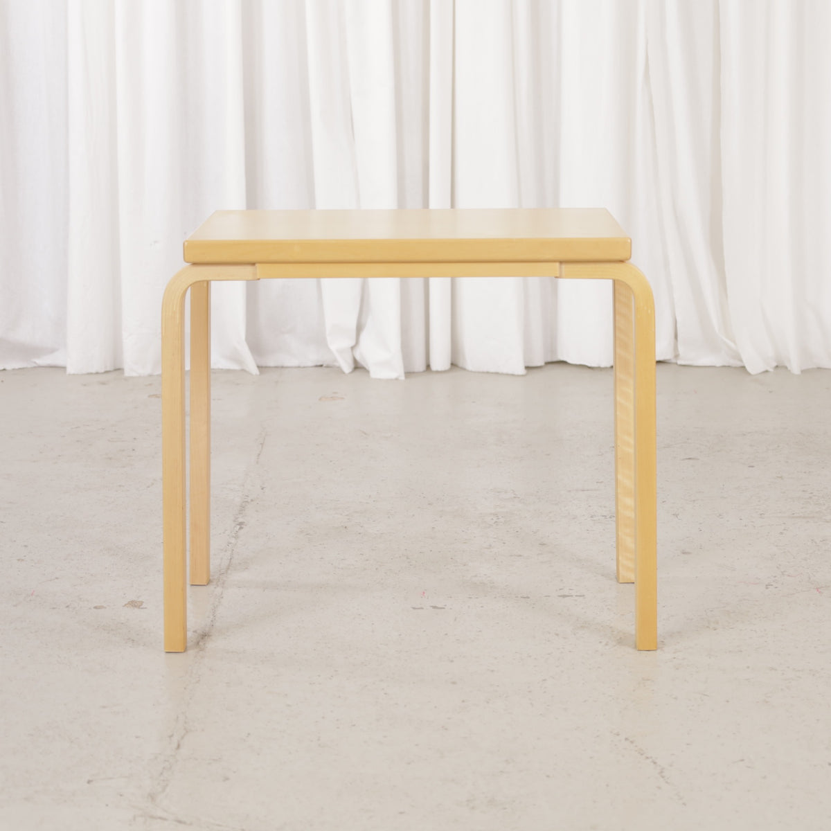 Alvar Aalto birch nesting tables for Artek — view of the table set