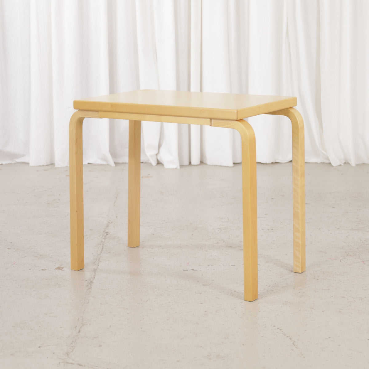 Alvar Aalto birch nesting tables for Artek — view of the table set