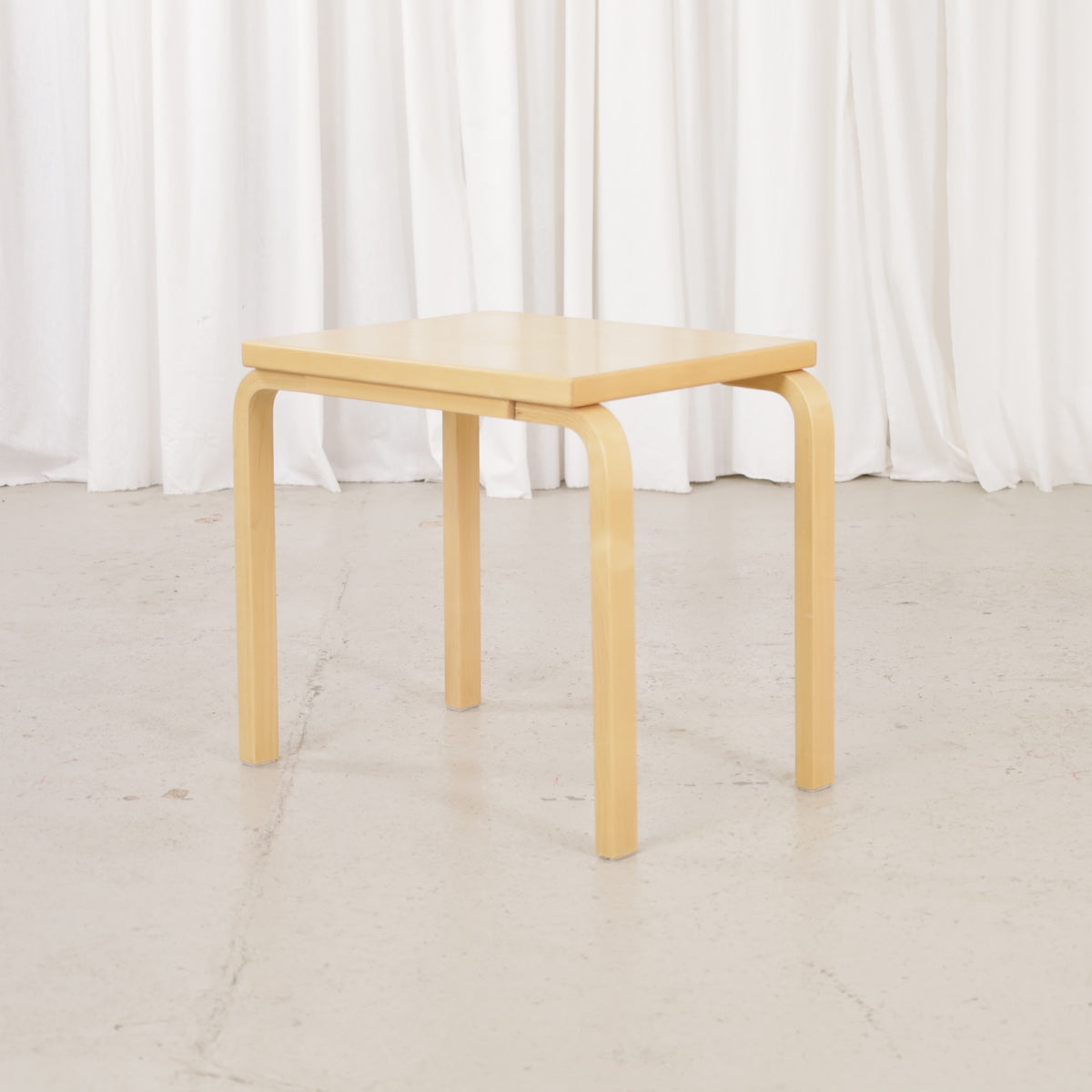 Alvar Aalto birch nesting tables for Artek — view of the table set
