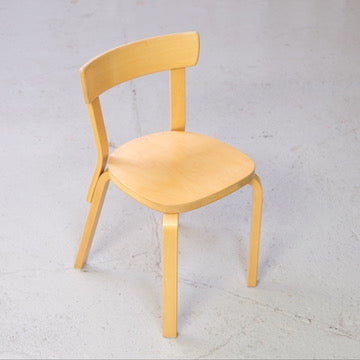 Artek Chair 69 in birch from a front angle