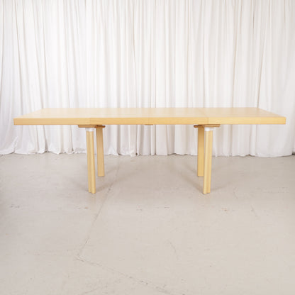 Artek H92 extendable ash dining table by Alvar Aalto, extended table view