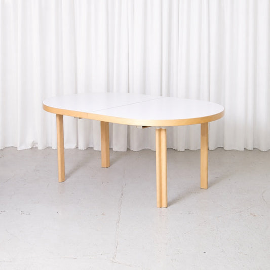 Artek H99 extendable dining table in white laminate and birch