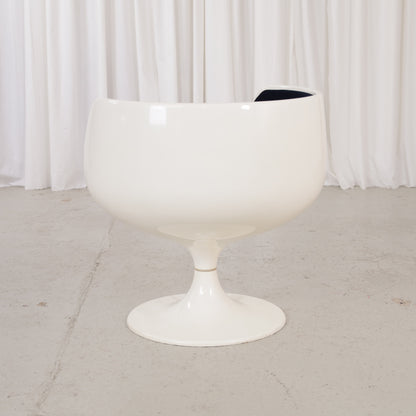 Eero Aarnio Cognac chair for Asko with new black velvet upholstery, chair and upholstery detail