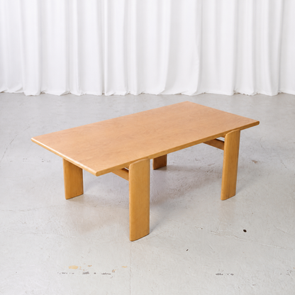 Full view of the rectangular Africa coffee table in pine