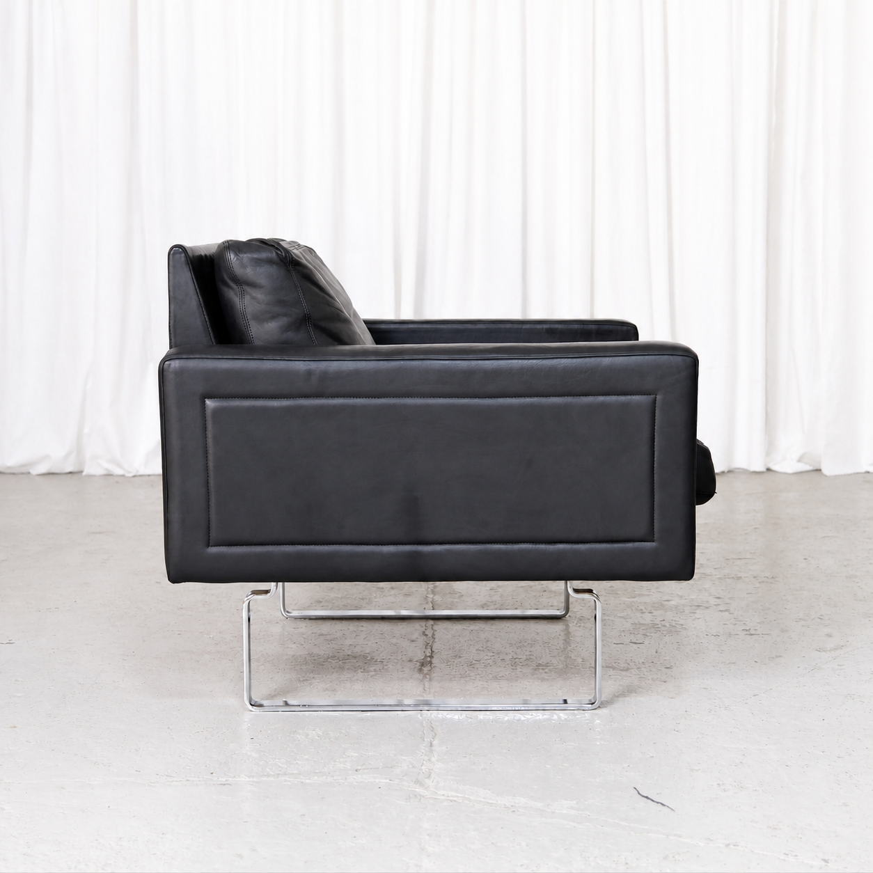 Jussi Peippo Hidalgo Armchair for Asko in Black Leather