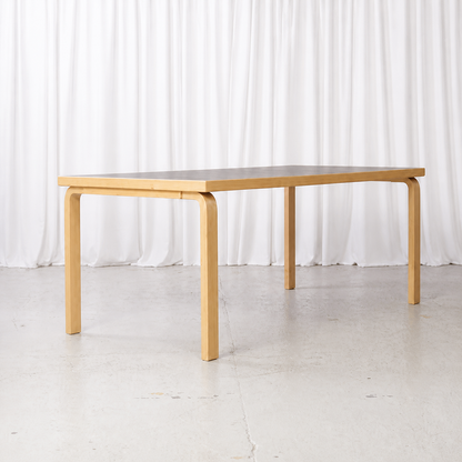 Alvar Aalto Table 83 in Black Linoleum for Artek