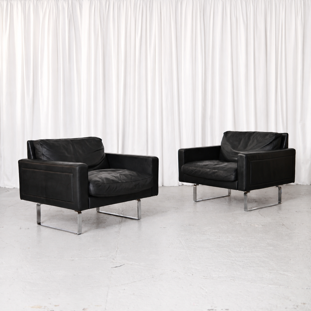 Jussi Peippo Hidalgo Armchair for Asko in Black Leather