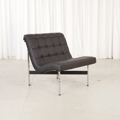 ICF New York lounge chair in black leather, chair view