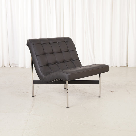 ICF New York lounge chair in black leather, chair view
