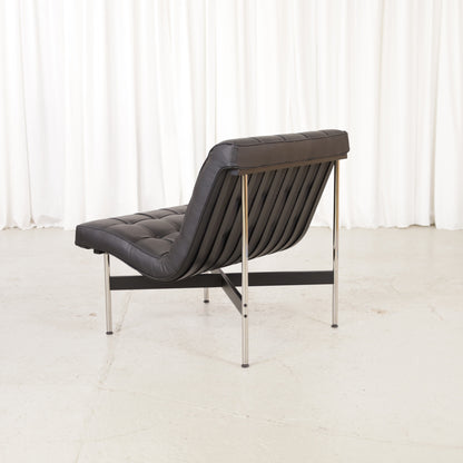 ICF New York lounge chair in black leather, chair view