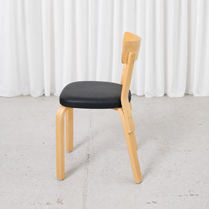 Alvar Aalto Chair 69 with Black Upholstery for Artek