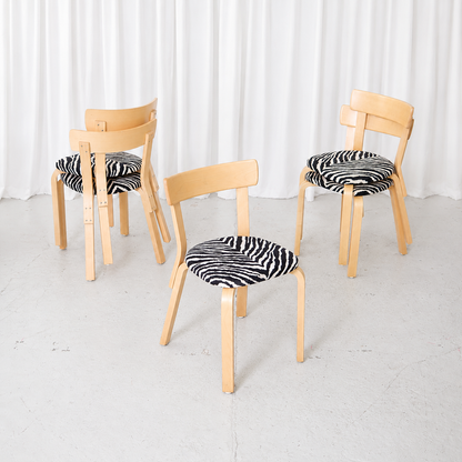 Alvar Aalto Chair 69 with Zebra Upholstery for Artek