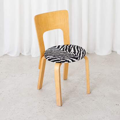 Alvar Aalto Chair 66 for Artek with Zebra Upholstery