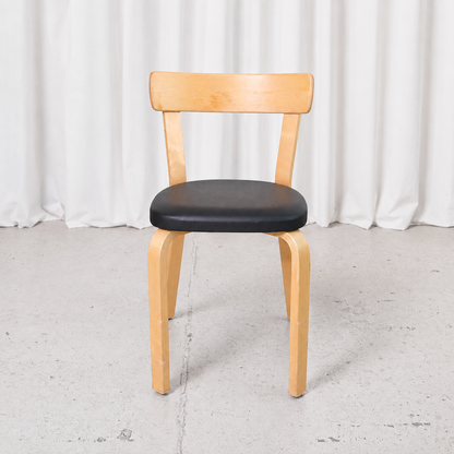 Alvar Aalto Chair 69 with Black Upholstery for Artek