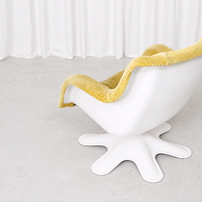 Yrjö Kukkapuro 418 Armchair in Yellow Corduroy