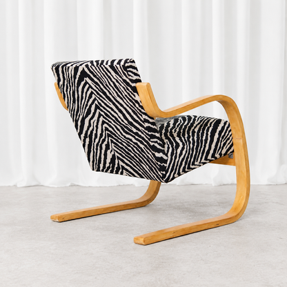 Artek 402 Armchair with Zebra Upholstery by Alvar Aalto
