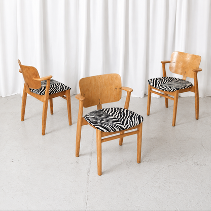 Ilmari Tapiovaara Domus Chair with Zebra Upholstery, 1950s