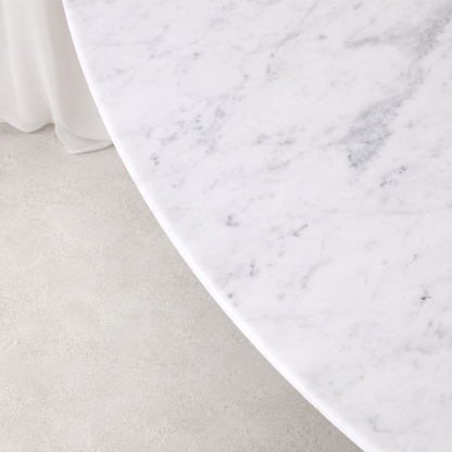 Eero Saarinen Tulip Dining Table by Knoll with White Marble Top