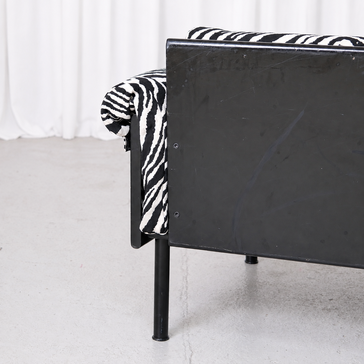 Yrjö Kukkapuro Ateljee Armchair with Zebra Upholstery, Black Frame