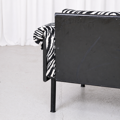 Yrjö Kukkapuro Ateljee Armchair with Zebra Upholstery, Black Frame