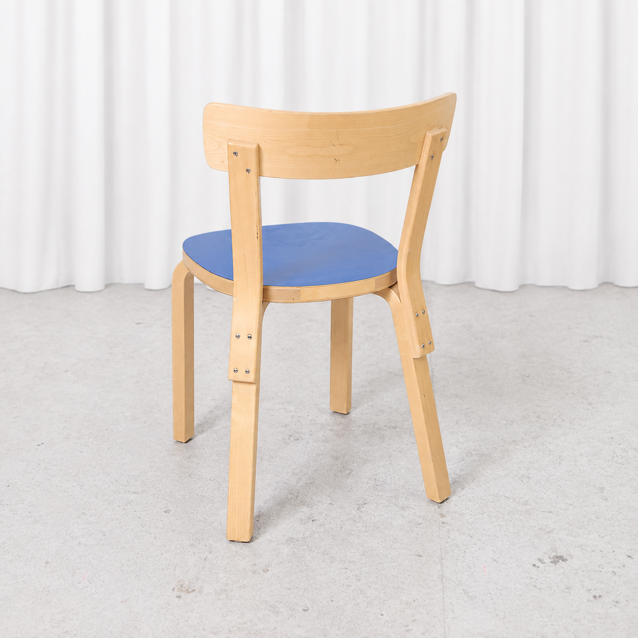 Alvar Aalto Chair 69 for Artek with Blue Laminate