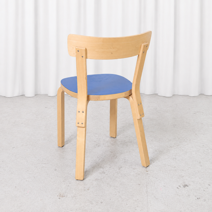 Alvar Aalto Chair 69 for Artek with Blue Laminate