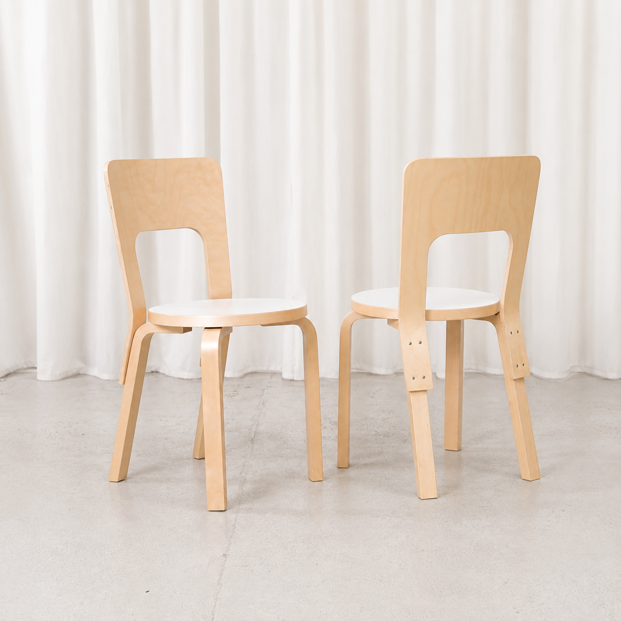 Artek 66 Chair White by Alvar Aalto