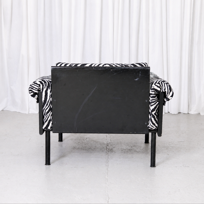 Yrjö Kukkapuro Ateljee Armchair with Zebra Upholstery, Black Frame