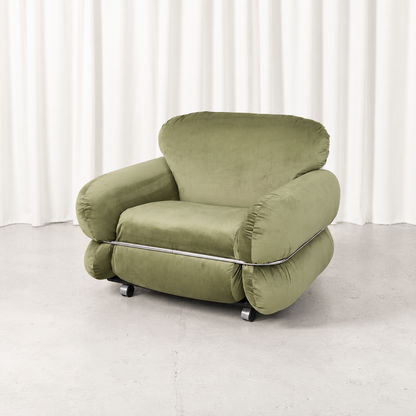 Isku Hannibal Armchair in Olive Green by Kurt Hvitsjö