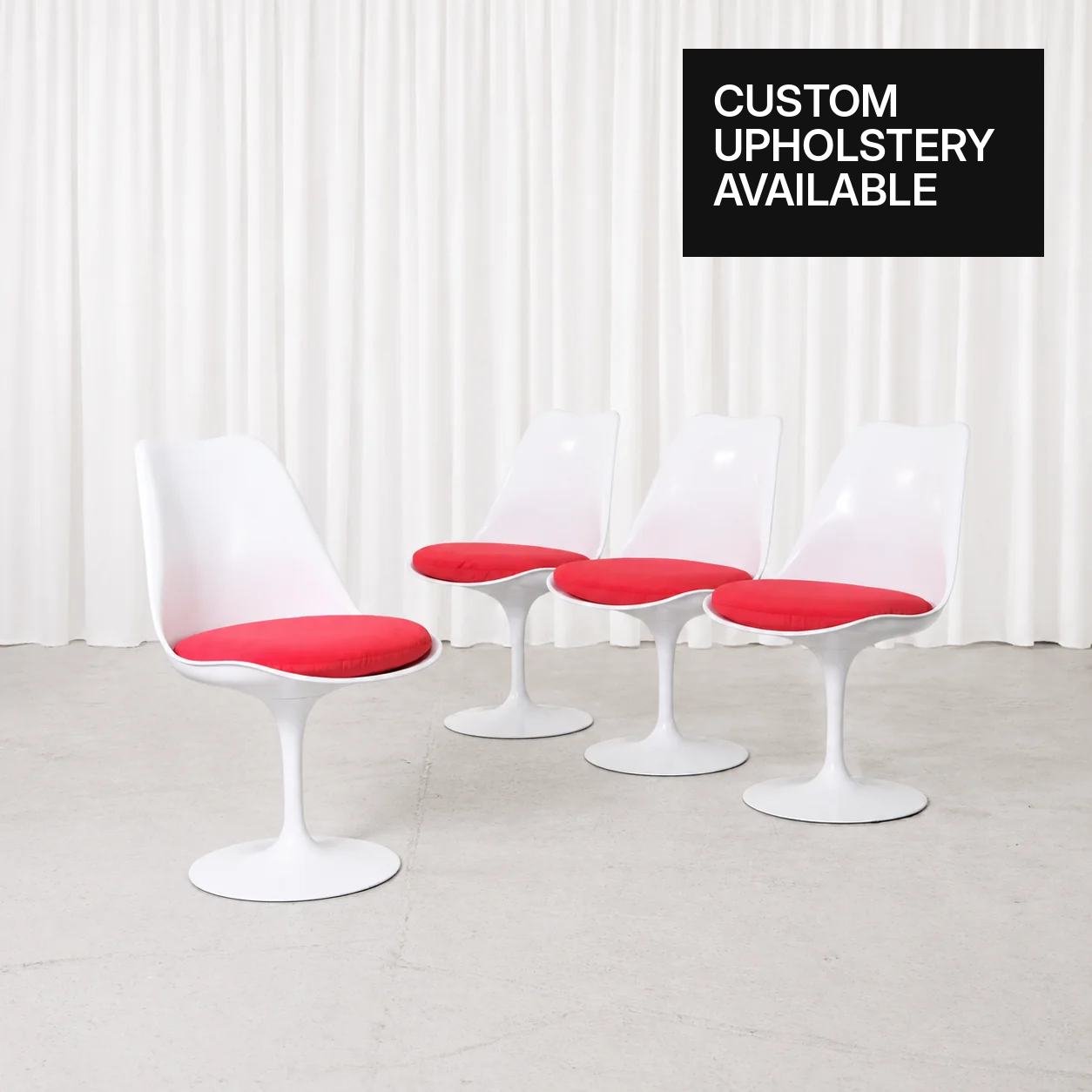 Eero Saarinen Tulip Chair for Knoll in White and Red