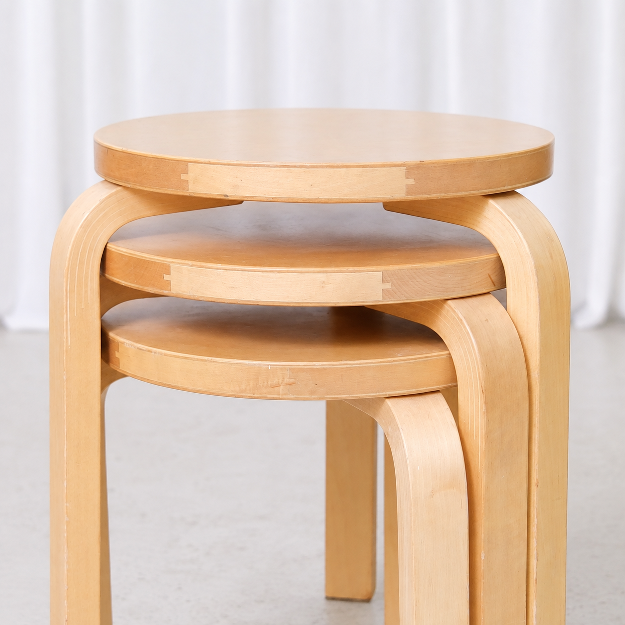 Alvar Aalto Stool 60 for Artek, 1960s Finger Joint Edition
