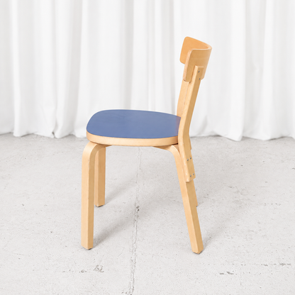 Alvar Aalto Chair 69 for Artek with Blue Laminate