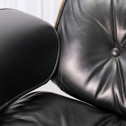 Eames Lounge Chair and Ottoman by Herman Miller in Rosewood and Black Leather