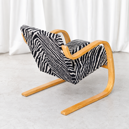 Artek 402 Armchair with Zebra Upholstery by Alvar Aalto