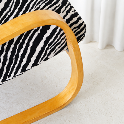 Artek 402 Armchair with Zebra Upholstery by Alvar Aalto