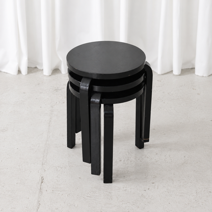 Artek Stool 60 by Alvar Aalto, Black