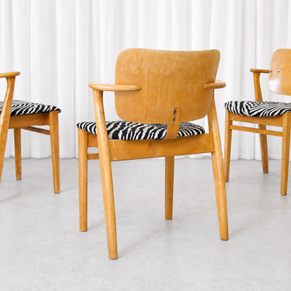 Ilmari Tapiovaara Domus Chair with Zebra Upholstery, 1950s