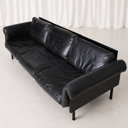 Yrjö Kukkapuro Ateljee Sofa in Black Leather